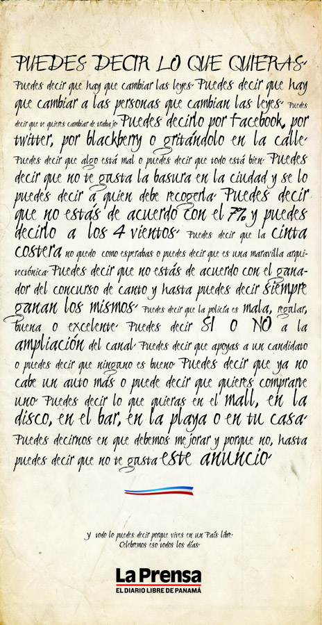 Puedes decir todo lo que quieras - La Prensa